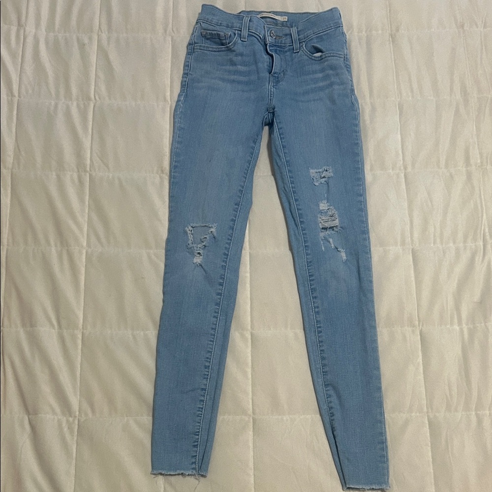 Levi Strauss Co Light Blue Distressed Women Jeans size 25
